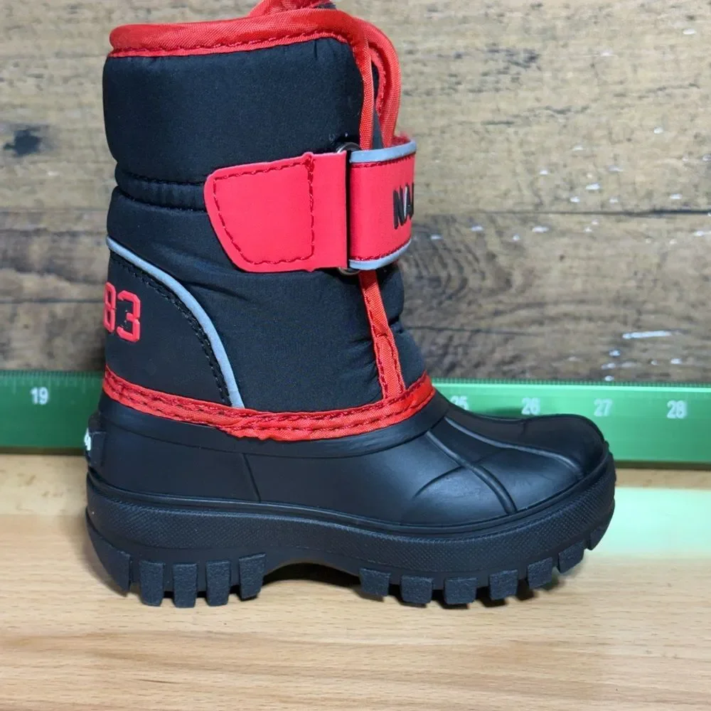 Nautica Kids Black and Red Snow Boots